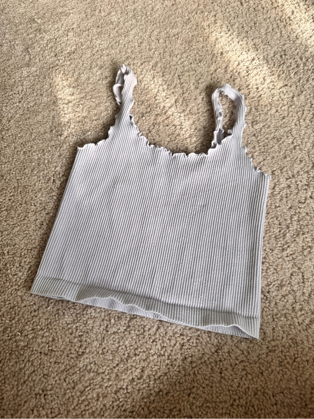 Ribbed Scallop-Edge Tank Top - Lavender